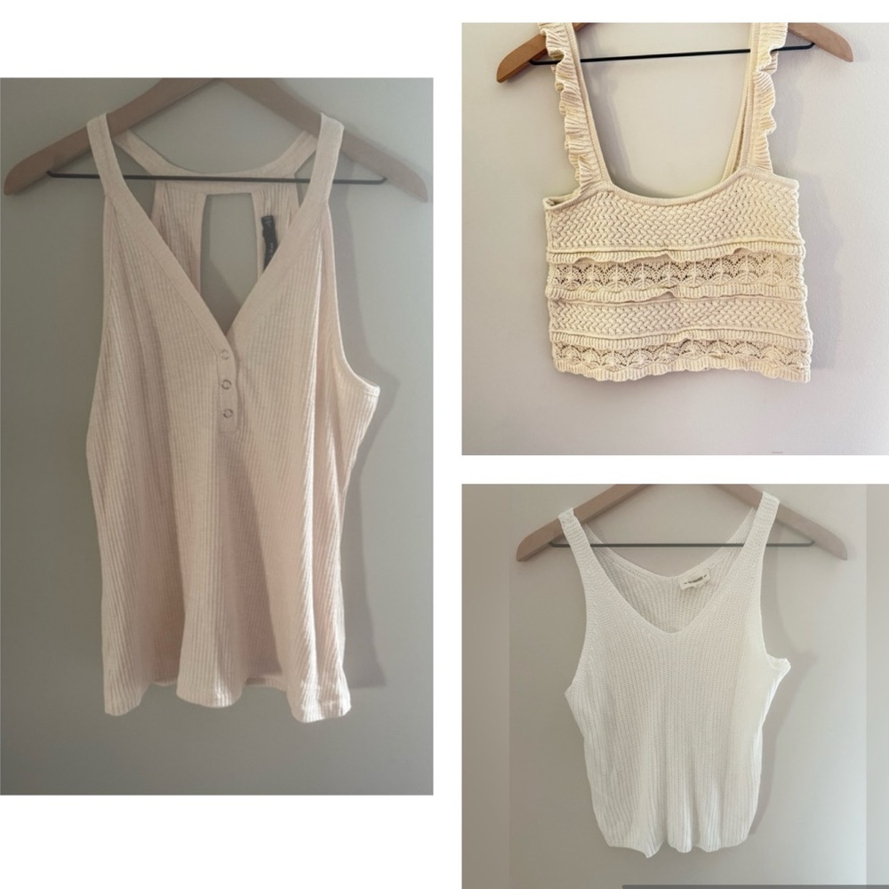 Lot of 3 neutral tank tops/ Crop Tops